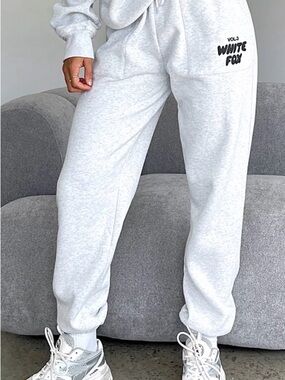 White Fox Boutique Light Grey Marle Jogger Pants